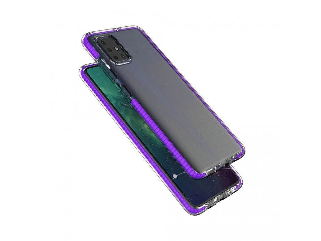 Spring Case gelové pouzdro s barevným rámem Samsung Galaxy A21S růžové