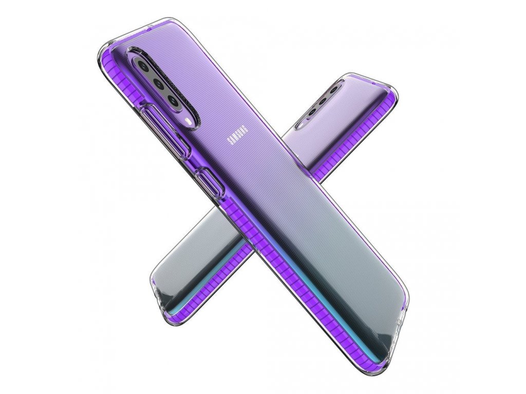 Spring Case gelové pouzdro s barevným rámem Samsung Galaxy A70 černé