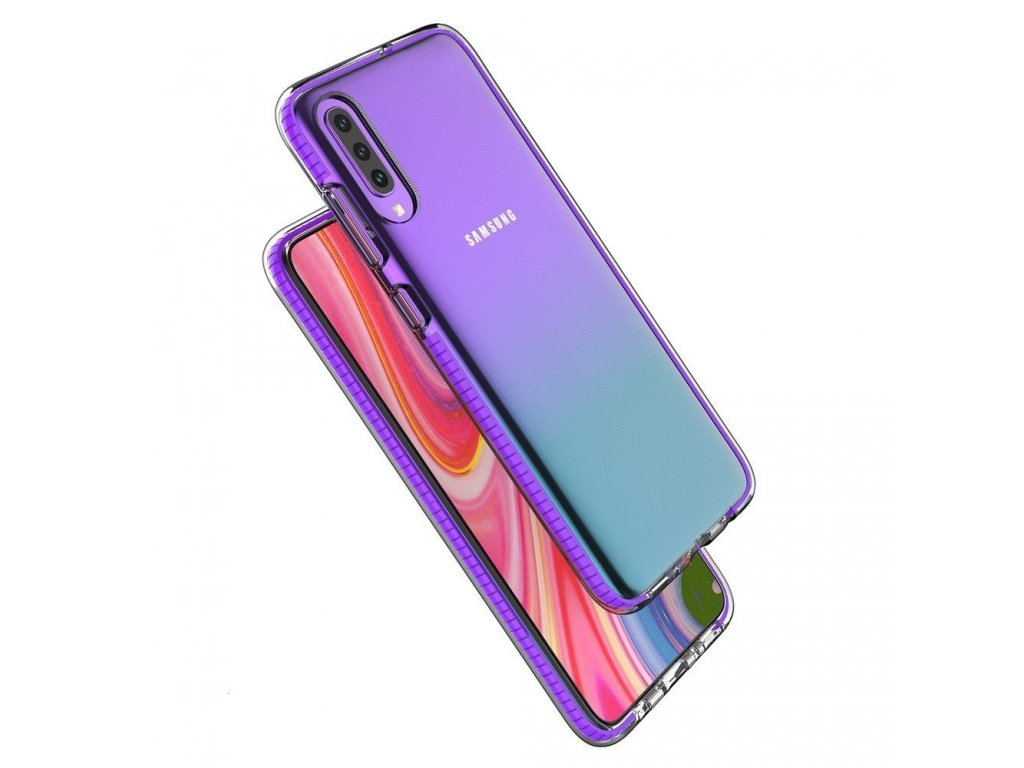 Spring Case gelové pouzdro s barevným rámem Samsung Galaxy A70 mátově zelené