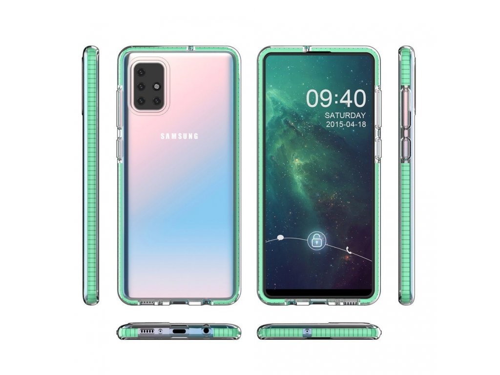 Spring Case gelové pouzdro s barevným rámem Samsung Galaxy A71 černé