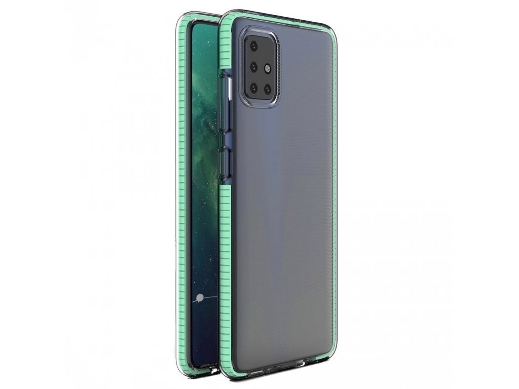 Spring Case gelové pouzdro s barevným rámem Xiaomi Redmi 10X 4G / Xiaomi Redmi Note 9 mátvě zelené