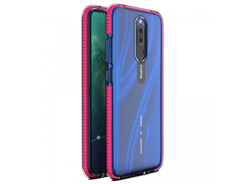 Spring Case gelové pouzdro s barevným rámem Xiaomi Redmi 8A / Xiaomi Redmi 8 tmavě růžové