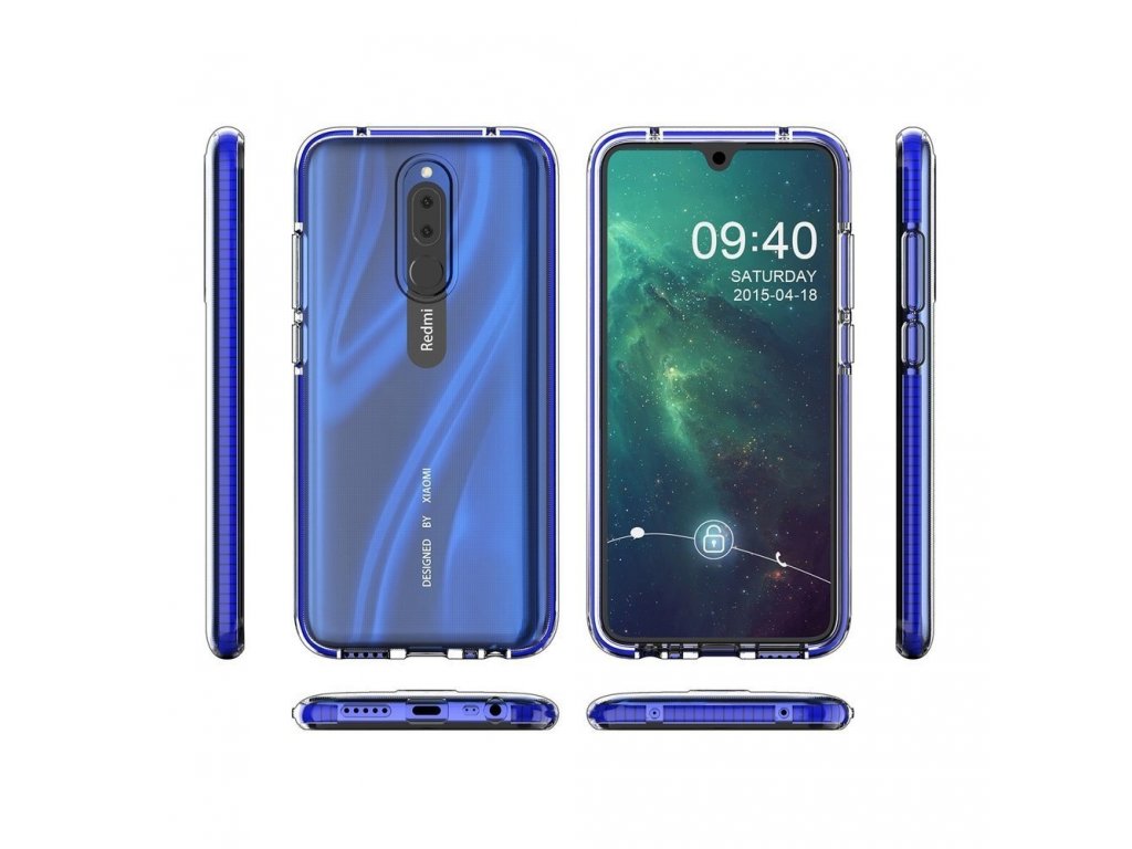 Spring Case gelové pouzdro s barevným rámem Xiaomi Redmi 8A / Xiaomi Redmi 8 tmavě růžové