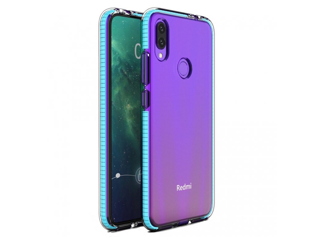 Spring Case gelové pouzdro s barevným rámem Xiaomi Redmi Note 7 světle modré