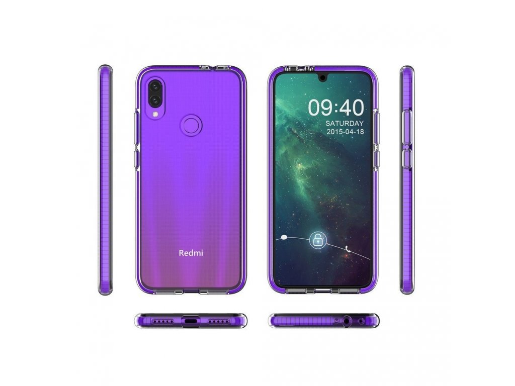 Spring Case gelové pouzdro s barevným rámem Xiaomi Redmi Note 7 světle modré