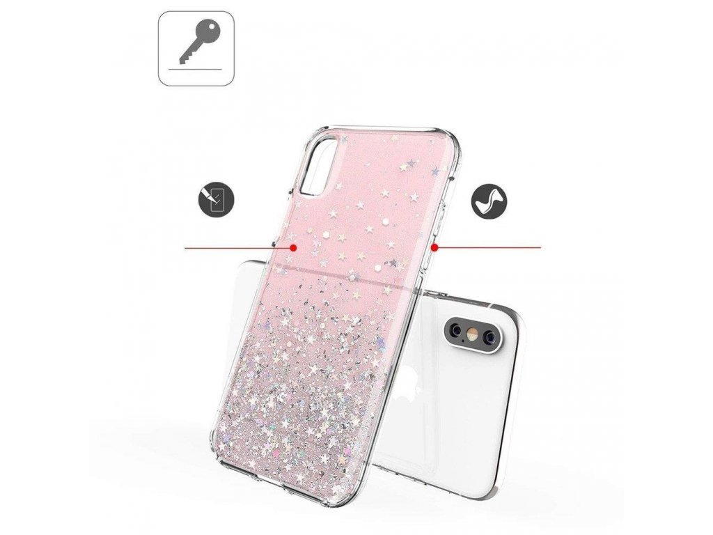 Star Glitter lesklé pouzdro s brokátem iPhone XS / iPhone X zelené