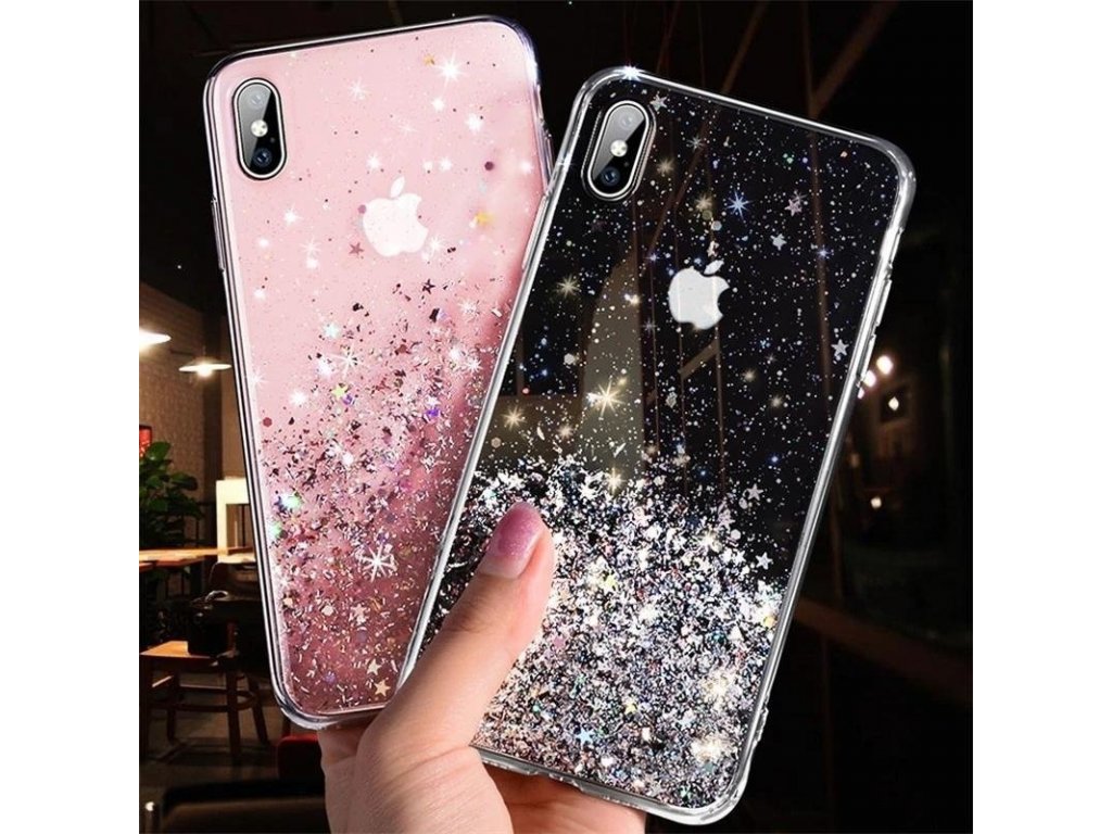 Star Glitter lesklé pouzdro s brokátem iPhone XS / iPhone X zelené