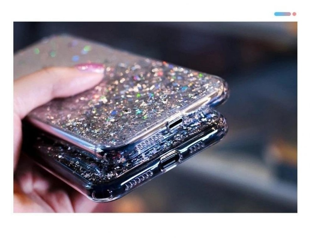 Star Glitter lesklé pouzdro s brokátem iPhone XS / iPhone X zelené