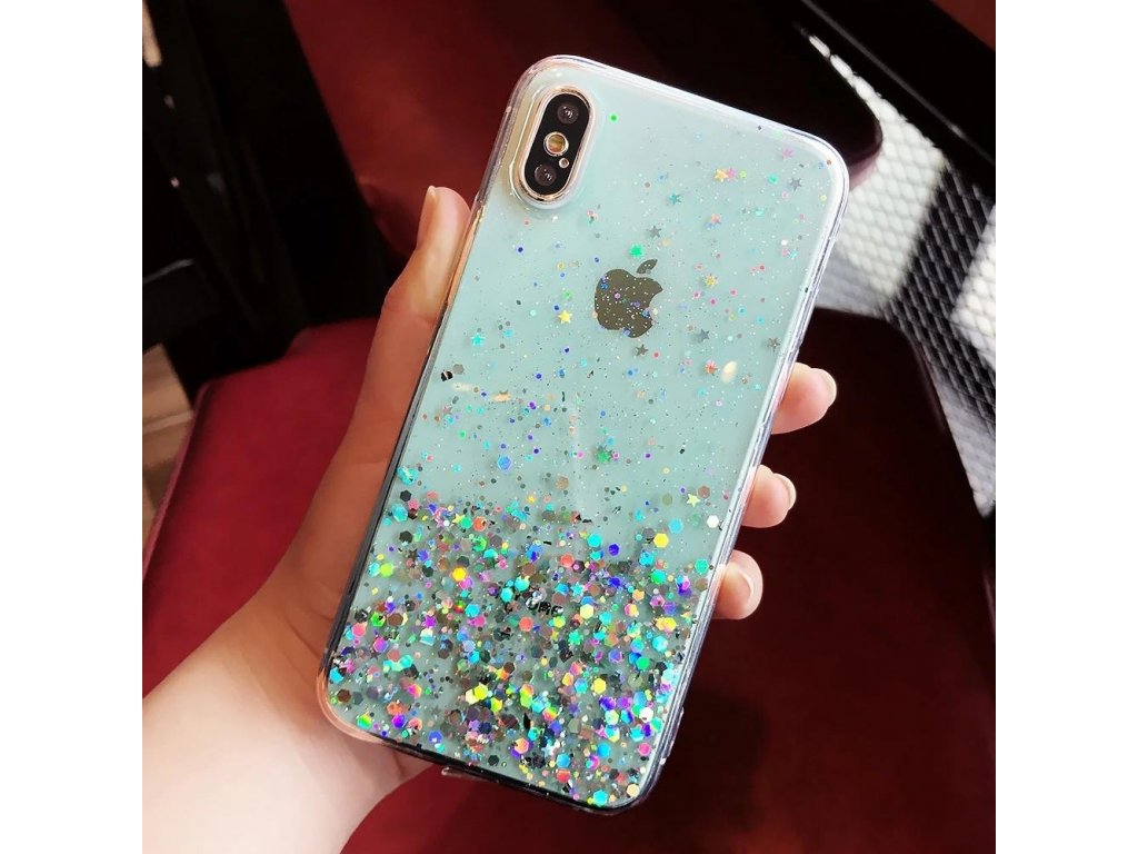 Star Glitter lesklé pouzdro s brokátem iPhone XS / iPhone X zelené