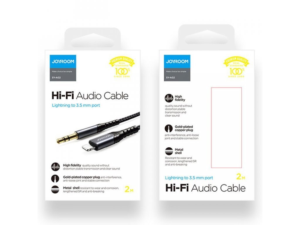 Stereo audio kabel AUX 3,5 mm mini jack - Lightning pro iPhone iPad 2 m černý (SY-A02)