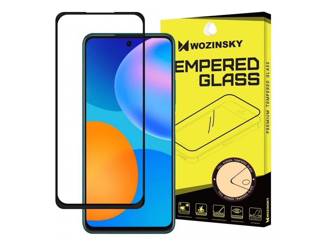 Super odolné tvrzené sklo Full Glue na celý displej s rámem Case Friendly Huawei P Smart 2021 černé