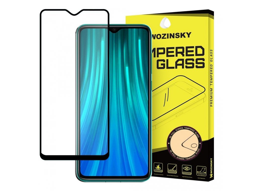 Super odolné tvrzené sklo Full Glue na celý displej s rámem Case Friendly Xiaomi Redmi 8 černé