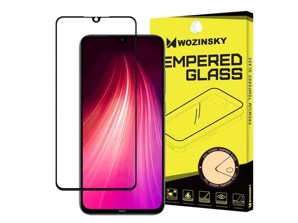 Super odolné tvrzené sklo Full Glue na celý displej s rámem Case Friendly Xiaomi Redmi 9C průsvitné