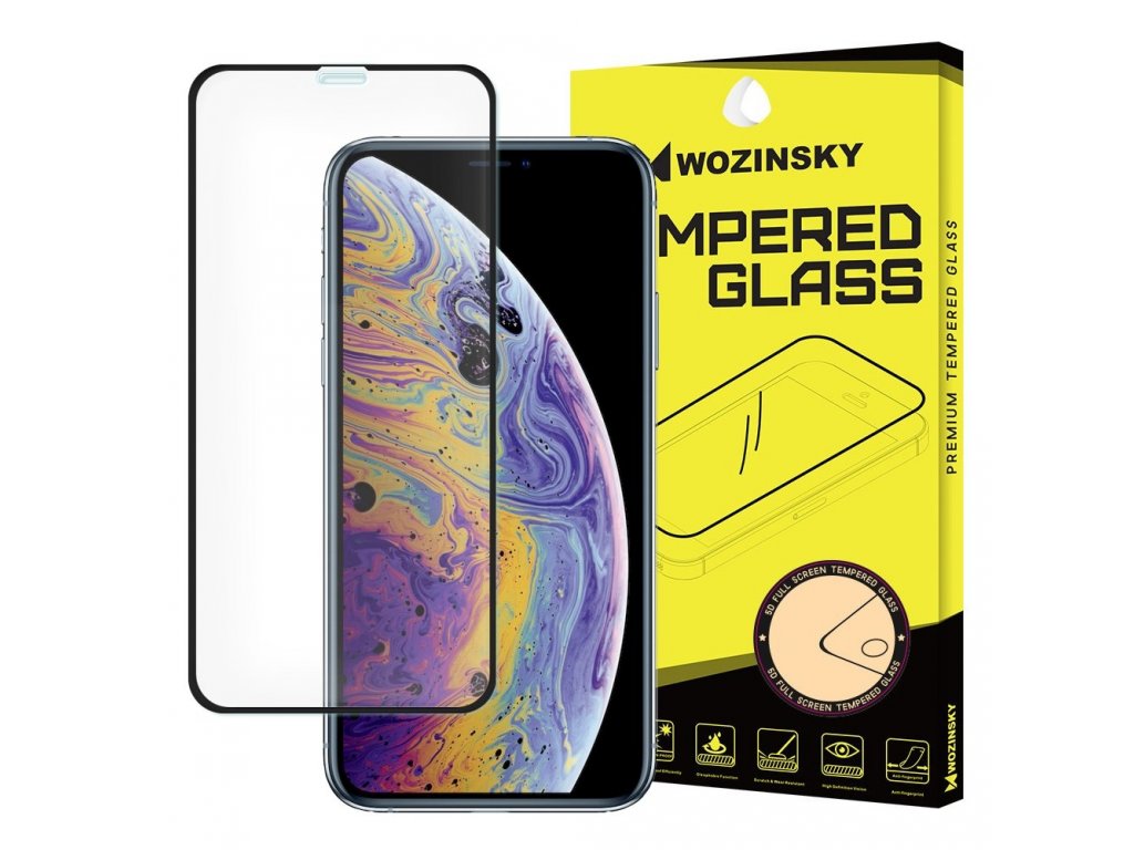 Super odolné tvrzené sklo Full Glue přes celý displej s rámem Case Friendly Apple iPhone X/XS/11 Pro černé