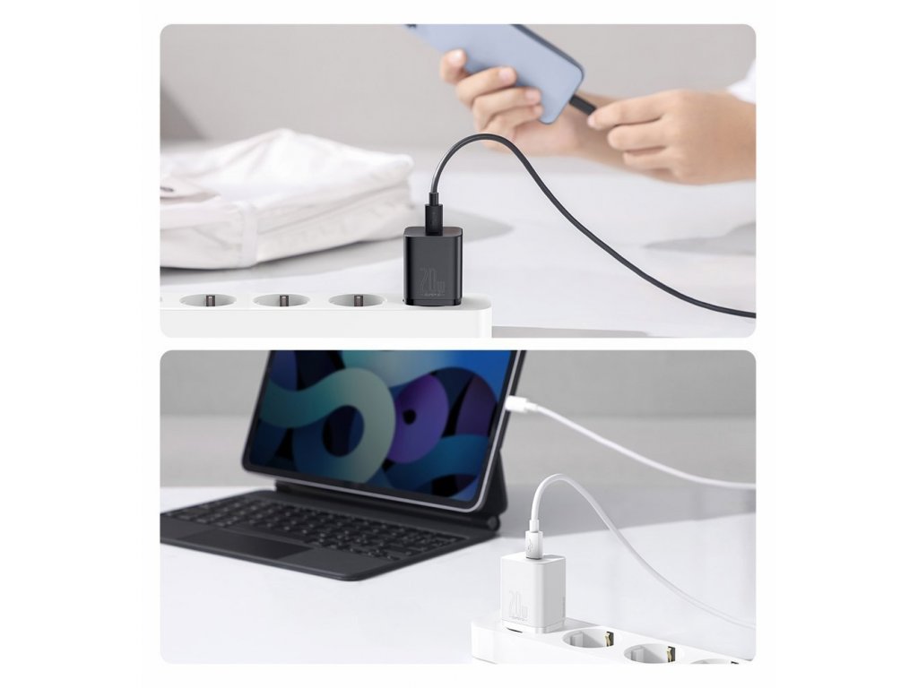 Super Si 1C USB Type C 20W Power Delivery síťová rychlonabíječka černá (CCSUP-B01)