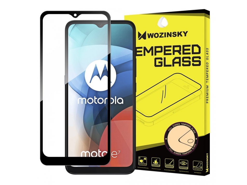 Super silné Full Glue tvrzené sklo přes celou obrazovku s rámečkem Case Friendly Motorola Moto E7 - černé