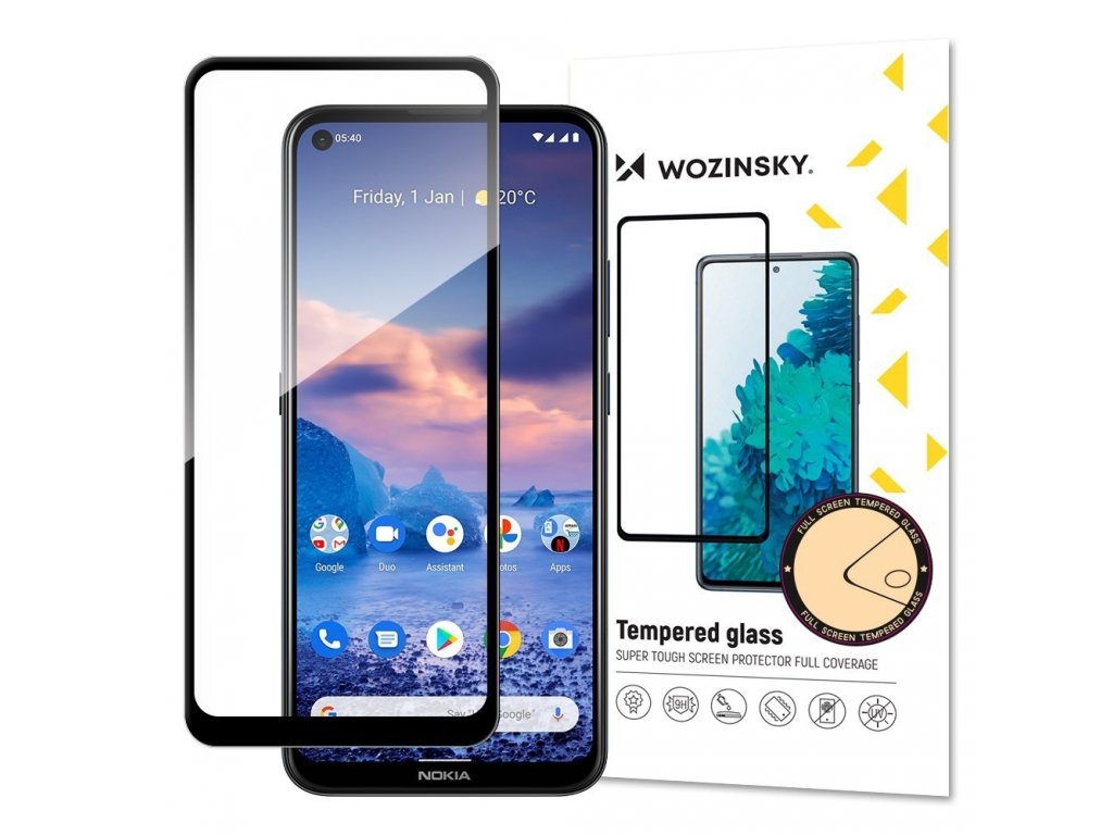 superpevné Full Glue tvrzené sklo přes celou obrazovku s rámečkem Case Friendly Nokia 5.4 černá