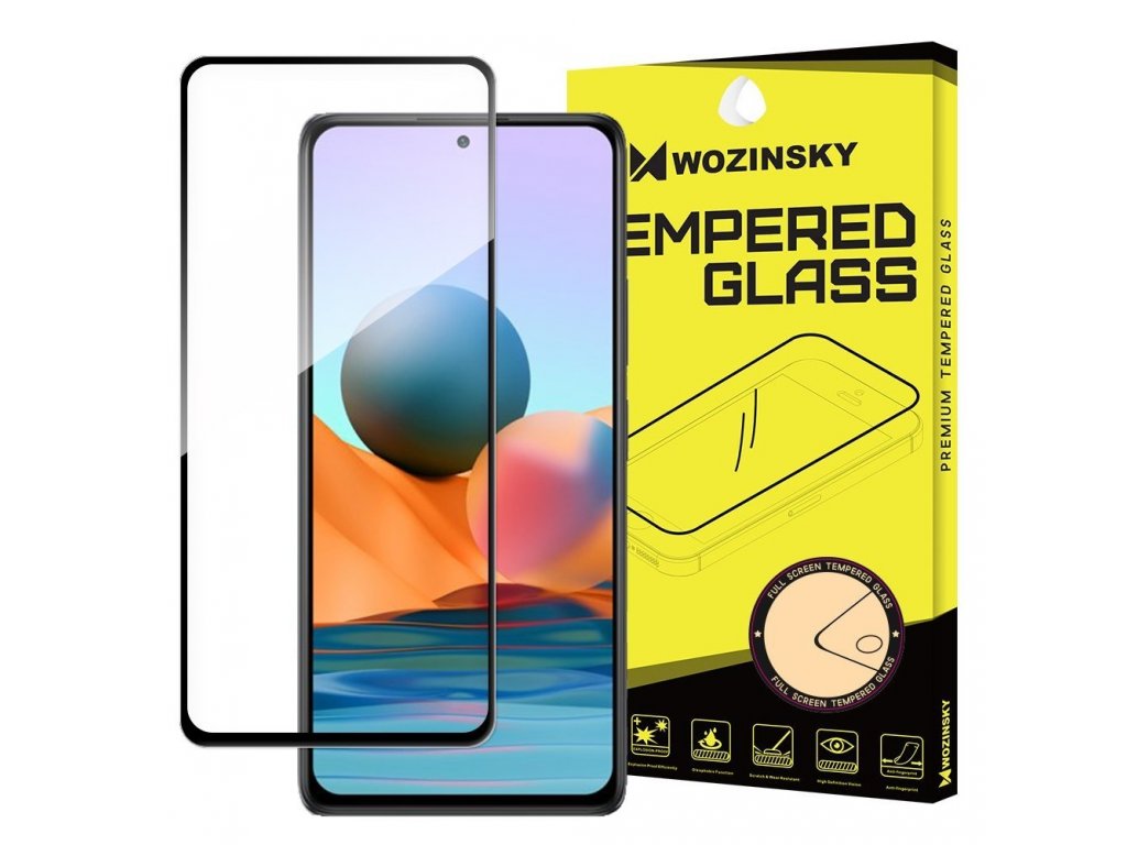 superpevné Full Glue tvrzené sklo přes celou obrazovku s rámečkem Case Friendly Xiaomi Redmi Note 10 Pro černé