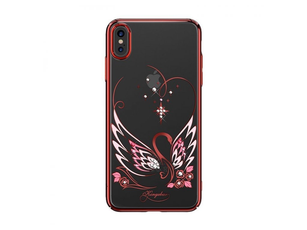 Swan Series pouzdro zdobené originálními krystaly Swarovski iPhone XS Max červené