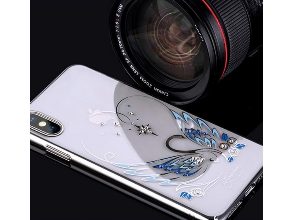 Swan Series pouzdro zdobené originálními krystaly Swarovski iPhone XS Max červené