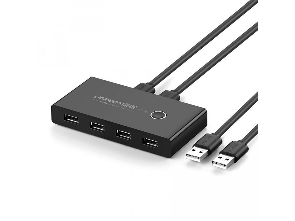 switch box HUB switch 4x USB 2.0 USB rozbočovač pro dva počítače černý (30767)