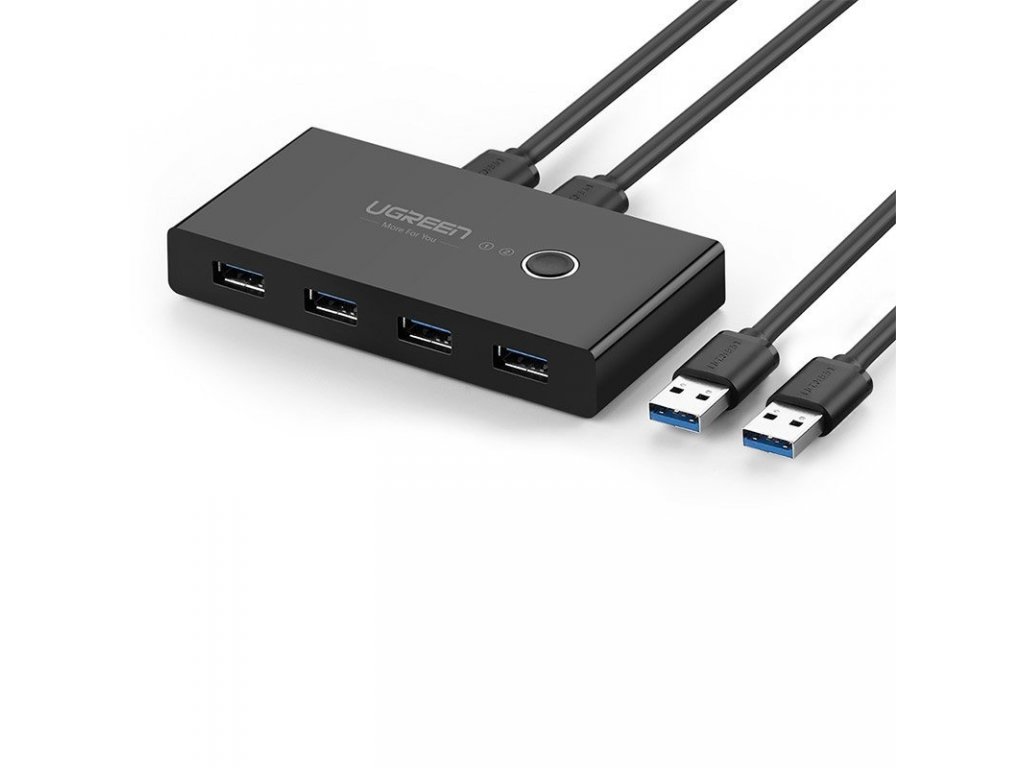 switch box HUB switch 4x USB 2.0 USB rozbočovač pro dva počítače černý (30767)