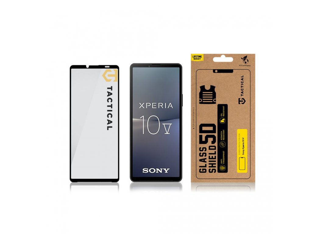 Tvrzené sklo Tactical Glass Shield 5D pro Sony Xperia 10 V - černé