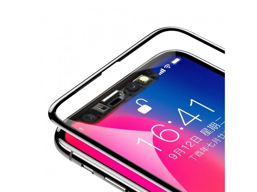 Tempered Glass Film tvrzené sklo 0,3 mm iPhone X / XS černé