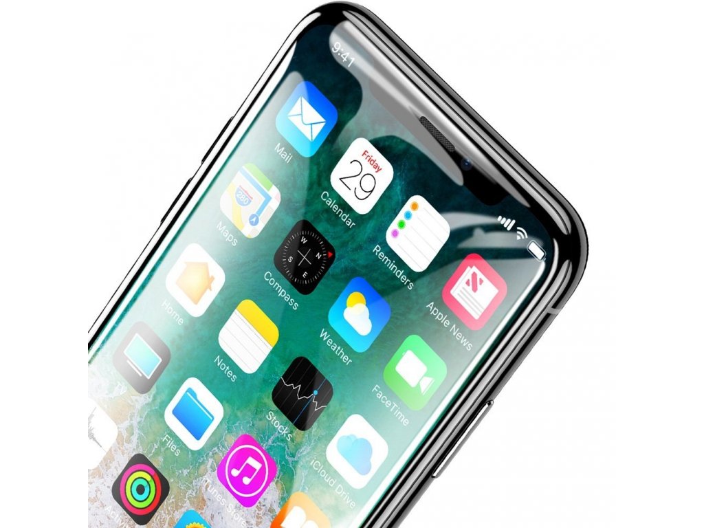 Tempered Glass Film tvrzené sklo 0,3 mm iPhone X / XS černé