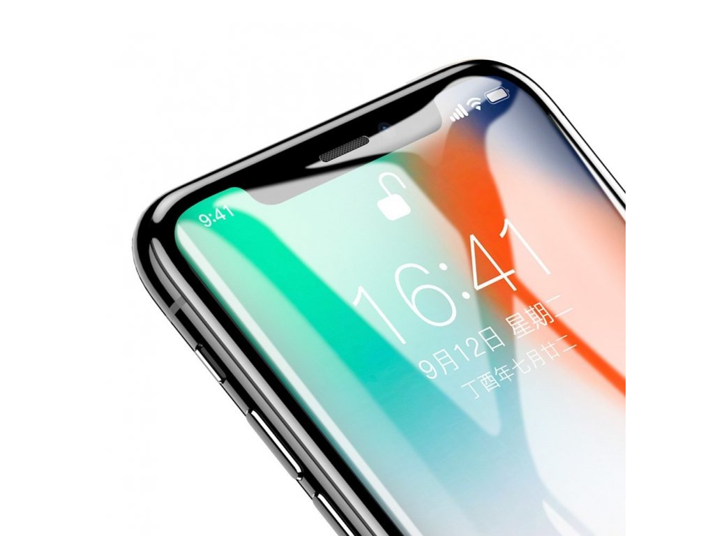 Tempered Glass Film tvrzené sklo 0,3 mm iPhone X / XS černé