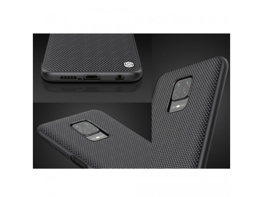 Textured Case odolné vyztužené pouzdro s gelovým rámem a nylonovými zády Xiaomi Redmi Note 9 Pro / Redmi Note 9S černé