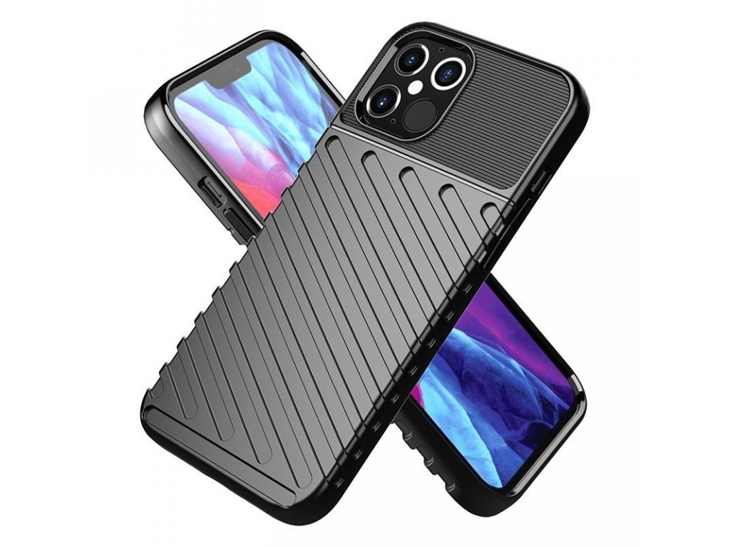 Thunder Case elastické pancéřové pouzdro iPhone 12 Pro / iPhone 12 modré