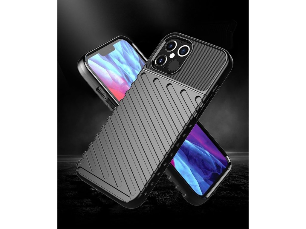 Thunder Case elastické pancéřové pouzdro iPhone 12 Pro Max černé