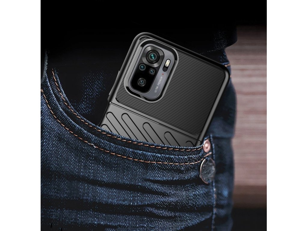 Thunder Case flexibilní pancéřový kryt pro Xiaomi Redmi Note 10 / Redmi Note 10S - černé