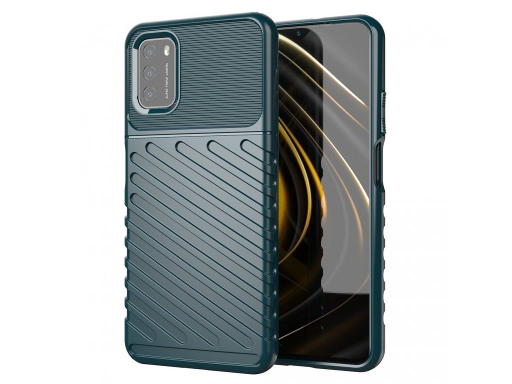 Thunder Case flexibilní pancéřový kryt Xiaomi Poco M3 / Xiaomi Redmi 9T zelený