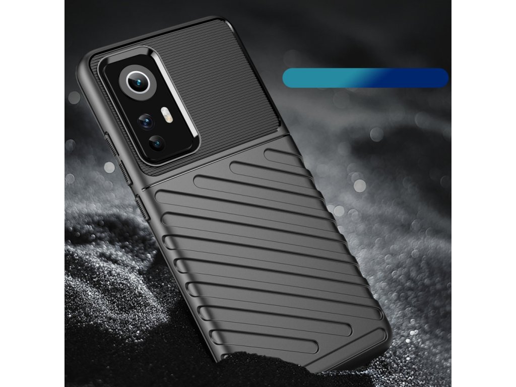 Thunder Case flexibilní pancéřový zadní kryt pro Xiaomi 12/12X černý