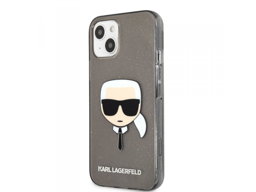 TPU Full Glitter Karl Head Kryt pro iPhone 13 mini Black