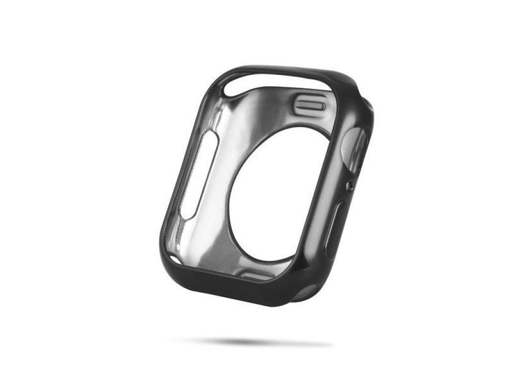 TPU Plating 2x gelové elastické pouzdro na Apple Watch 4 40mm černé/průsvitné