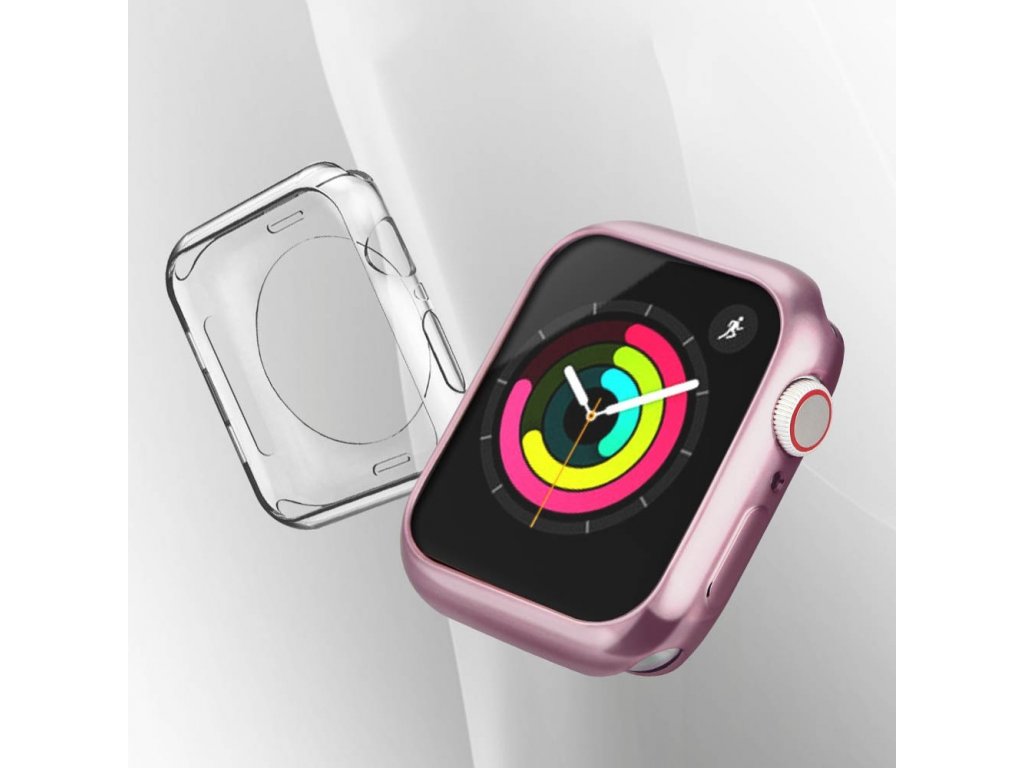 TPU Plating 2x gelové elastické pouzdro na Apple Watch 4 40mm černé/průsvitné