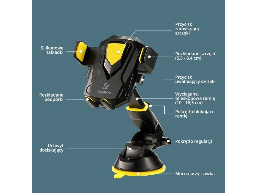 Transformer RM-C26 teleskopický držák na palubní desku černý