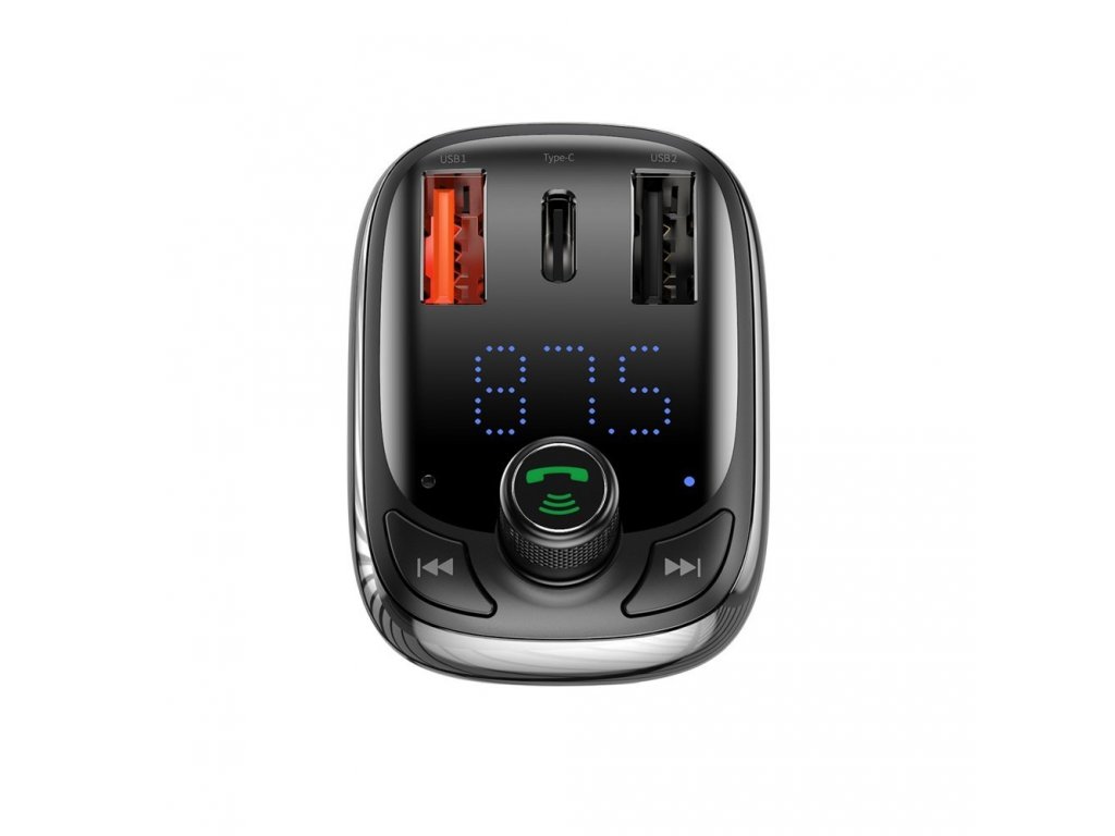 Transmiter FM Bluetooth 5.0 nabíječka do auta PPS Quick Charge QC4.0 Power Delivery USB Typ C / micro SD 5A 36W černá (CCTM-B01)