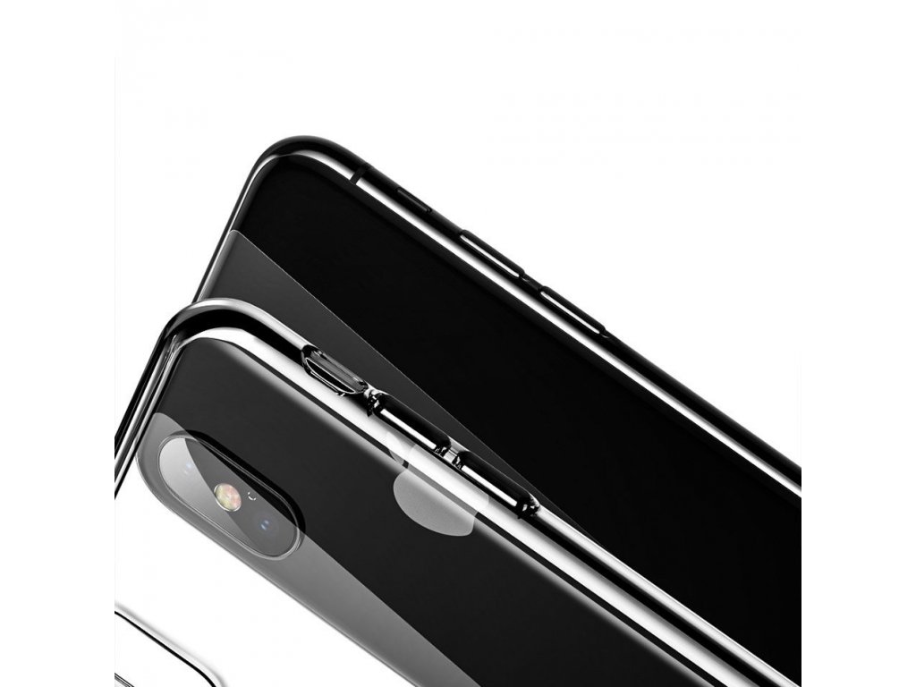 Transparent Key zesílené pouzdro s gelovým rámem iPhone XS Max černé (WIAPIPH65-QA01)