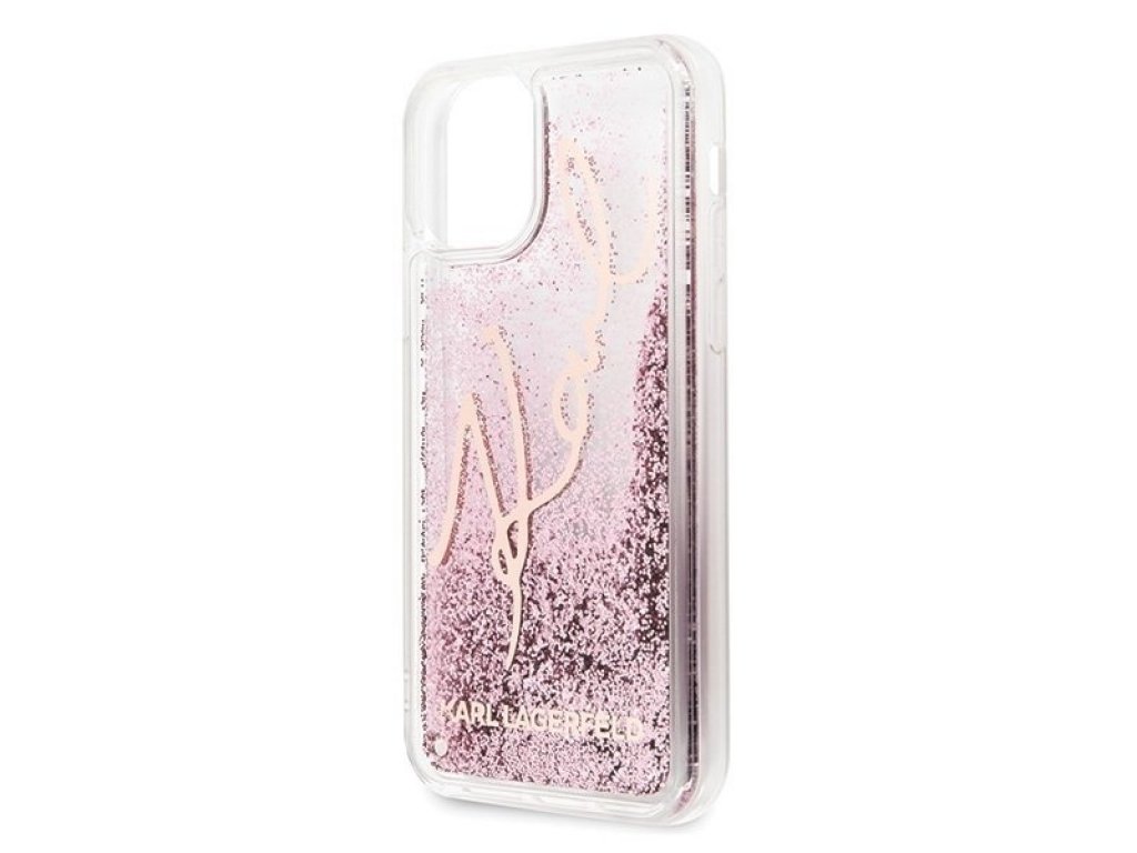 Třpytkové pouzdro pro iPhone 11 Pro Max růžově zlaté Glitter Signature