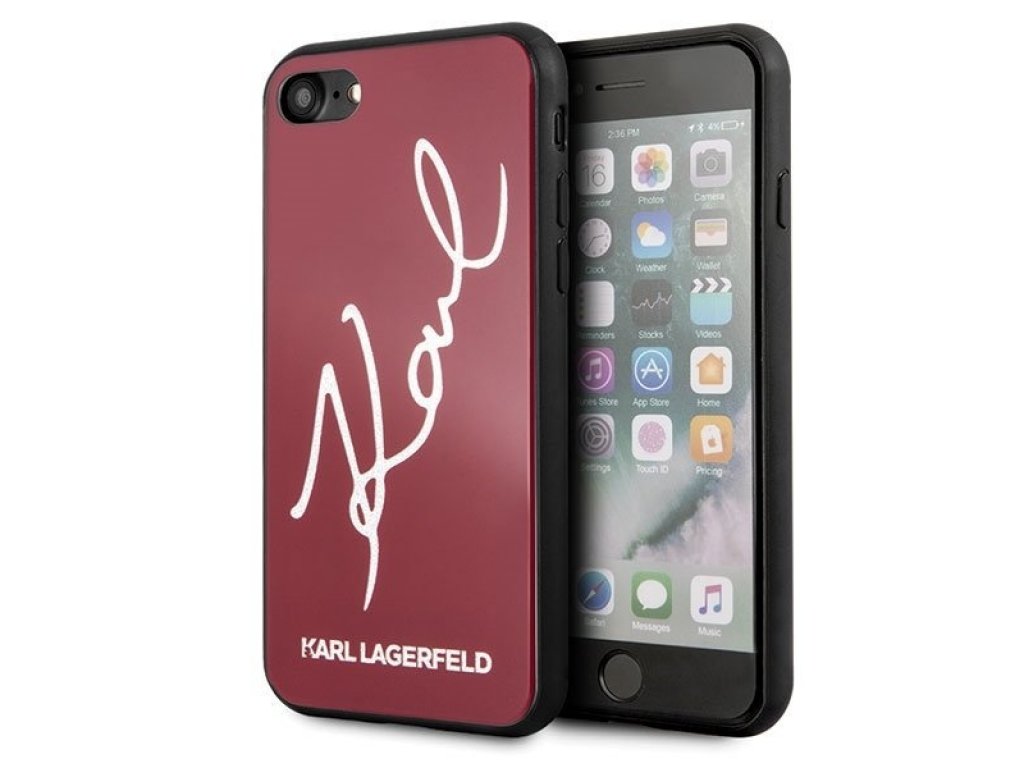 Třpytkový kryt Signature pro iPhone 7/8 červený