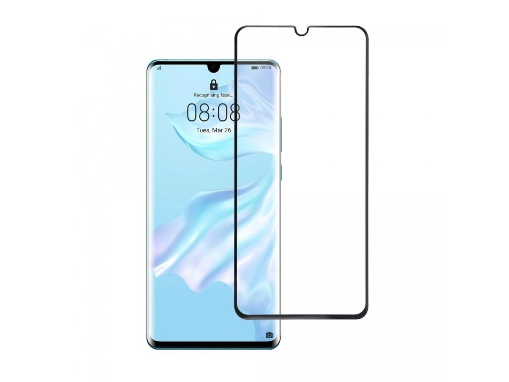 Tvrzené sklo Blue Star 5D pro Huawei P30 Pro (vhodné pro lepení) - černé