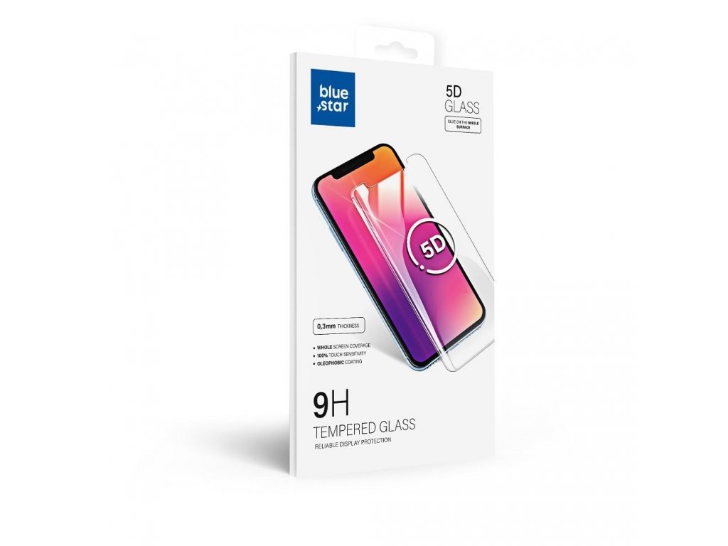 Tvrzené sklo Blue Star 5D pro OPPO Reno 6 Pro 5G (vhodné pro lepení) - černé