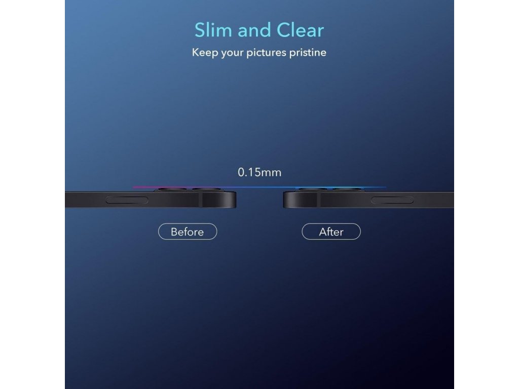 TVRZENÉ SKLO ESR ČOČKA FOTOAPARÁTU 2-PACK IPHONE 12 ČIRÉ
