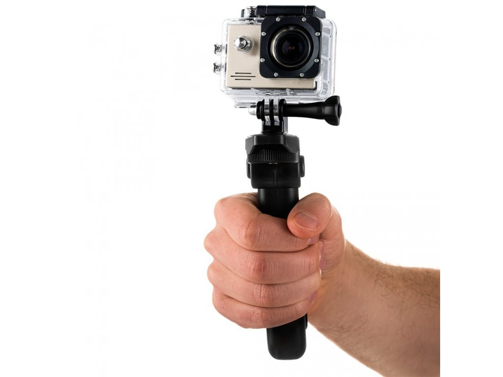 Úchyt s mini stativem pro sportovní kamery GoPro SJCAM černý