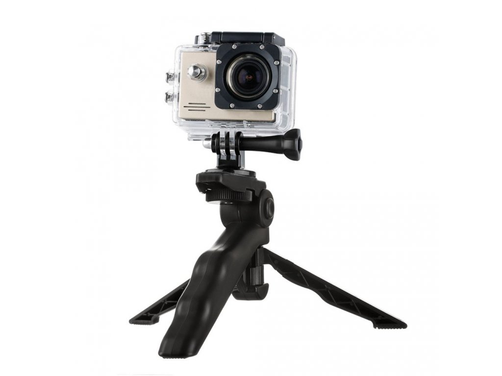 Úchyt s mini stativem pro sportovní kamery GoPro SJCAM černý