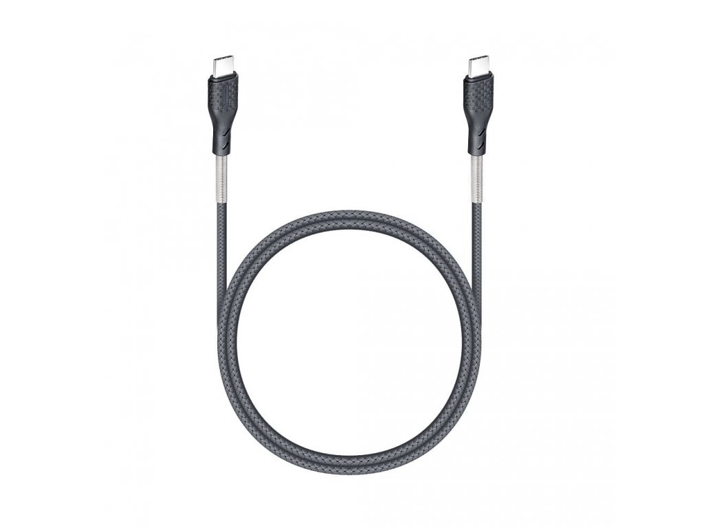 Uhlíkový kabel typu USB-C vs typ USB-C 3.0 QC Power Delivery PD60W CB-02C černý 1 metr